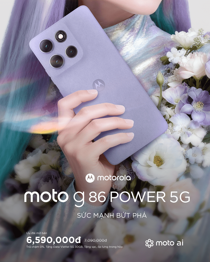 Moto G86 Power 5G nổi bật với pin “trâu”, màn hình pOLED và hiệu năng vượt trội trong tầm giá 7 triệu
