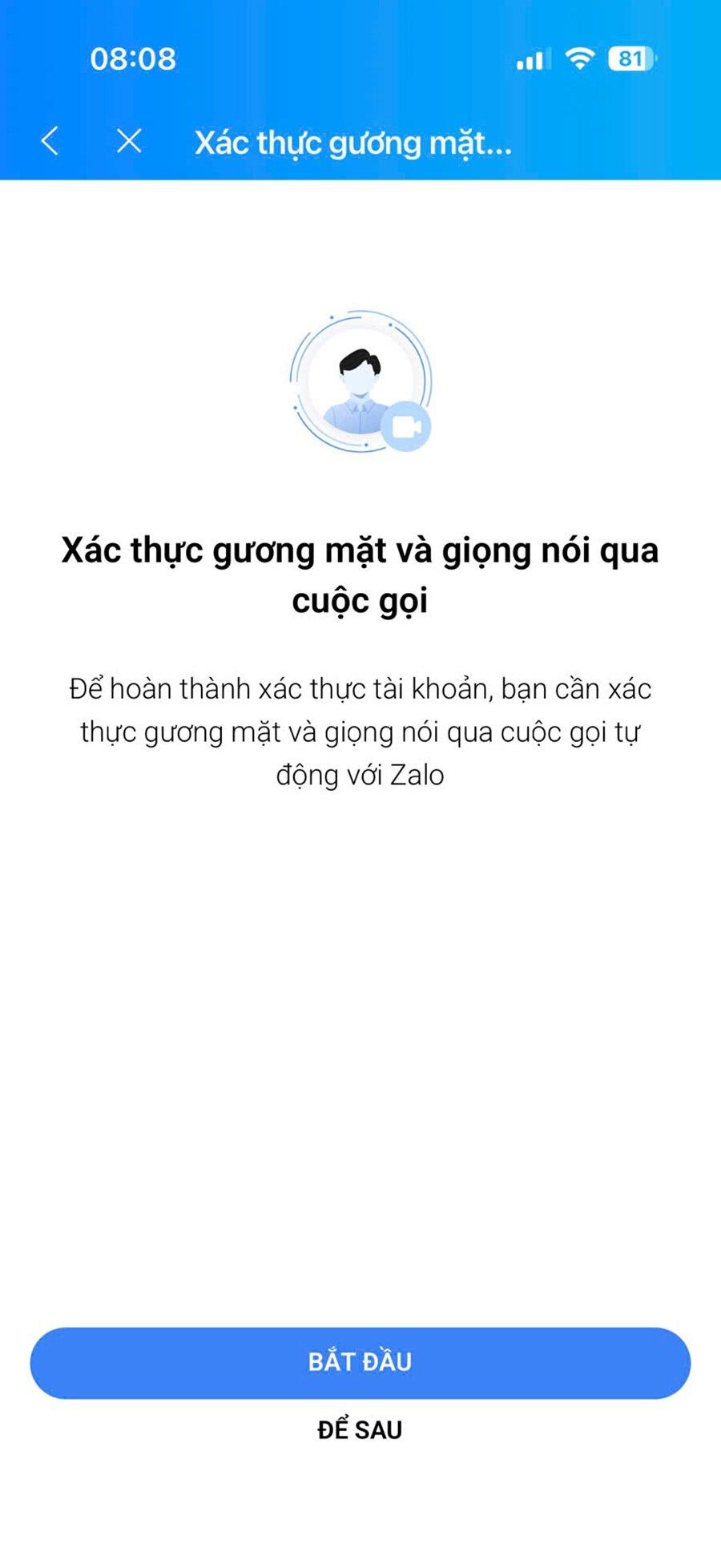 Zalo chuyển đổi định danh người dùng qua dữ liệu gương mặt, giọng nói